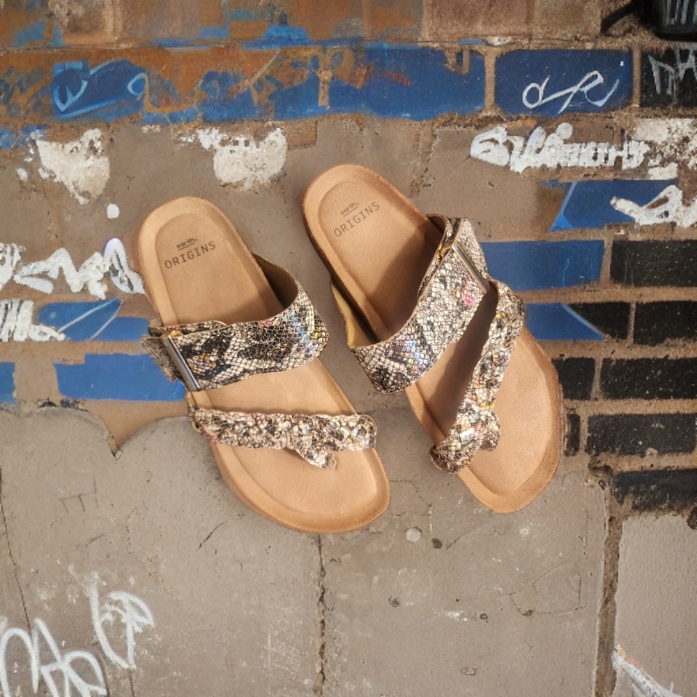 Earth Origins 'Onida' Snakeskin Print Slide Sz 8.5 W